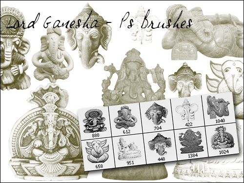 Lord Ganesha Brushes - Free Downloads and Add-ons for Photoshop