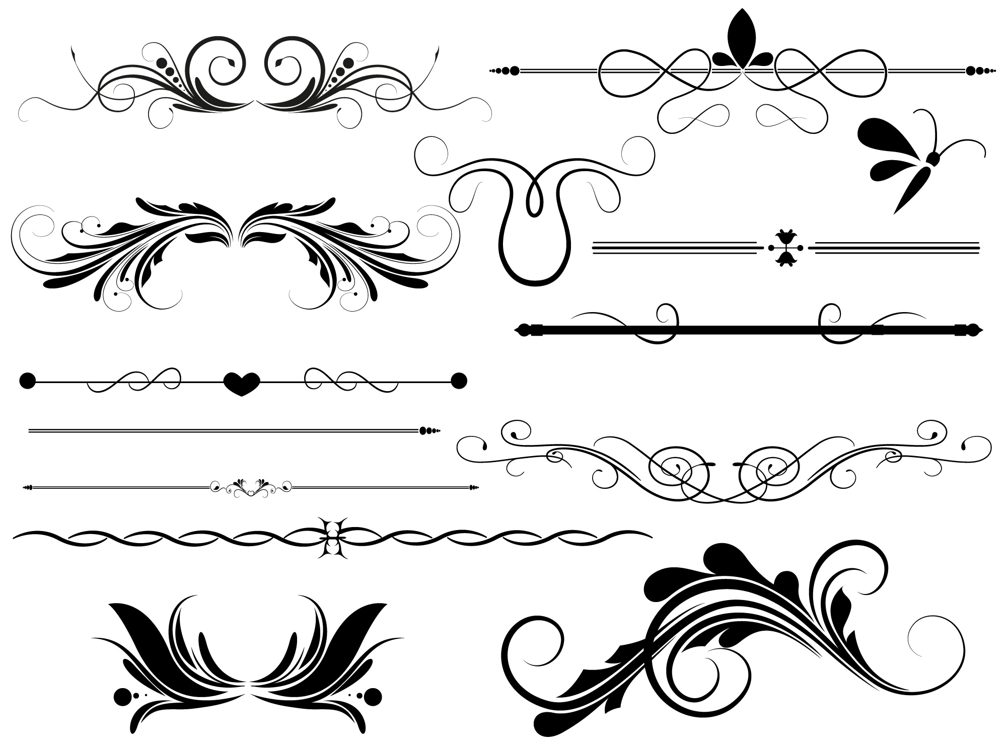 Free Photoshop: Divider & Page Decoration Vectors Designs Brushes ...